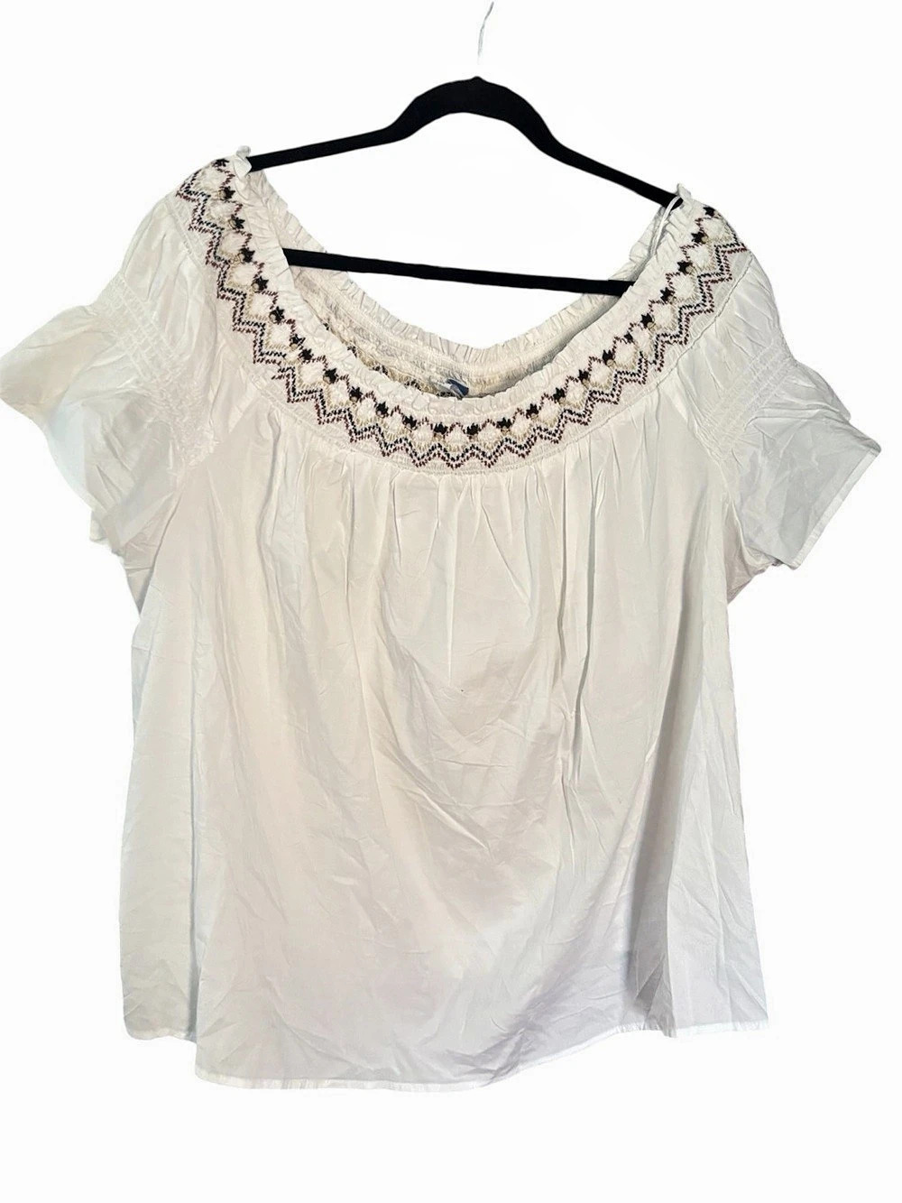 Old Navy Embroidered Smocked Off the Shoulder Blouse Size 3X